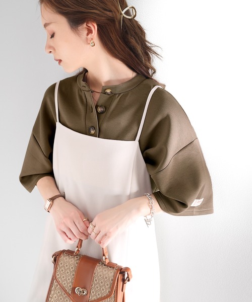 Java（ジャバ）の「《JaVaジャバ コラボ》大人の艶感。2wayダンボールニットヘンリートップス（Tシャツ/カットソー・レディース・ホワイト/ブラック/チャコールグレー/杢グレー/ネイビー/ベージュ/グレイッシュベージュ/ブラウン/グレー系その他/グリーン/ブルー・MEDIUM/LARGE/X-LARGE/XX-LARGE/SMALL）」の22枚目の写真