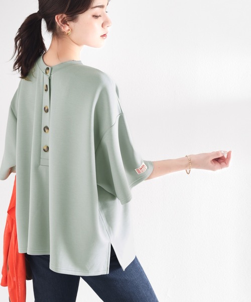 Java（ジャバ）の「《JaVaジャバ コラボ》大人の艶感。2wayダンボールニットヘンリートップス（Tシャツ/カットソー・レディース・ホワイト/ブラック/チャコールグレー/杢グレー/ネイビー/ベージュ/グレイッシュベージュ/ブラウン/グレー系その他/グリーン/ブルー・MEDIUM/LARGE/X-LARGE/XX-LARGE/SMALL）」の13枚目の写真