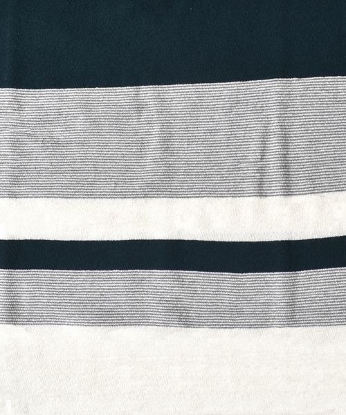 SHIPS(シップス)の「SU: 梨地 ボーダーカットソー(Tシャツ/カットソー・メンズ・オリーブ/ネイビー/グレー/ブラック/オレンジ・SMALL/MEDIUM/LARGE/X-LARGE)」の12枚目の写真