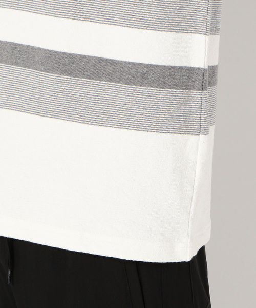 SHIPS(シップス)の「SU: 梨地 ボーダーカットソー(Tシャツ/カットソー・メンズ・オリーブ/ネイビー/グレー/ブラック/オレンジ・SMALL/MEDIUM/LARGE/X-LARGE)」の19枚目の写真