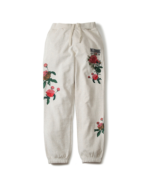BILLIONAIRE BOYS CLUB(ビリオネア・ボーイズ・クラブ)の「BILLIONAIRE BOYS CLUB EMBROIDERED FLORAL SWEATPANTS 18SPRING(その他パンツ・メンズ・ブラック/オフホワイト・MEDIUM/SMALL/LARGE)」の1枚目の写真