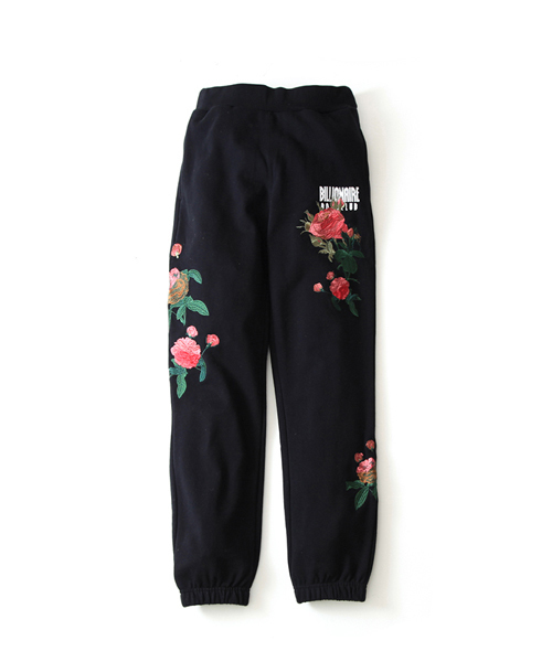 BILLIONAIRE BOYS CLUB(ビリオネア・ボーイズ・クラブ)の「BILLIONAIRE BOYS CLUB EMBROIDERED FLORAL SWEATPANTS 18SPRING(その他パンツ・メンズ・ブラック/オフホワイト・MEDIUM/SMALL/LARGE)」の2枚目の写真