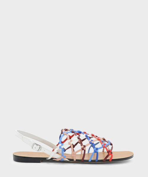 CHARLES & KEITH(チャールズ & キース)の「キトンウィーブサンダル / KNOTTED WEAVE SANDALS(サンダル・レディース・ホワイト/ブラック・23.5cm/25cm/24.5cm/23cm)」の1枚目の写真