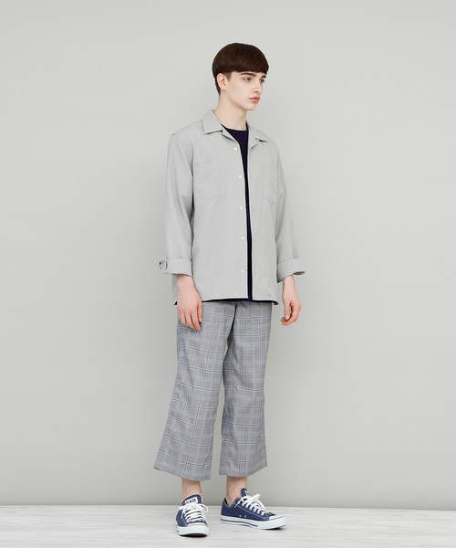 EMMA CLOTHES（エマクローズ）の「ワイドシルエット長袖オープンカラーシャツ（シャツ/ブラウス・メンズ・ライトグレー/ブラック/ネイビー/ライトベージュ・M/L）」の6枚目の写真