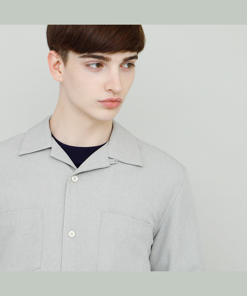 EMMA CLOTHES（エマクローズ）の「ワイドシルエット長袖オープンカラーシャツ（シャツ/ブラウス・メンズ・ライトグレー/ブラック/ネイビー/ライトベージュ・M/L）」の9枚目の写真