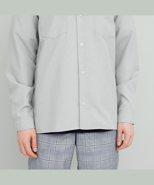 EMMA CLOTHES（エマクローズ）の「ワイドシルエット長袖オープンカラーシャツ（シャツ/ブラウス・メンズ・ライトグレー/ブラック/ネイビー/ライトベージュ・M/L）」の13枚目の写真