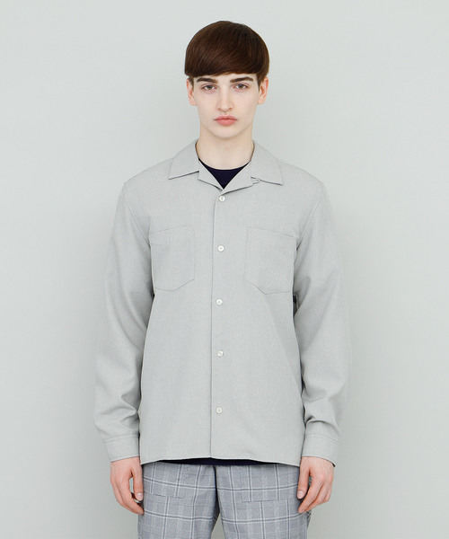 EMMA CLOTHES（エマクローズ）の「ワイドシルエット長袖オープンカラーシャツ（シャツ/ブラウス・メンズ・ライトグレー/ブラック/ネイビー/ライトベージュ・M/L）」の15枚目の写真