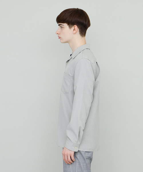 EMMA CLOTHES（エマクローズ）の「ワイドシルエット長袖オープンカラーシャツ（シャツ/ブラウス・メンズ・ライトグレー/ブラック/ネイビー/ライトベージュ・M/L）」の16枚目の写真