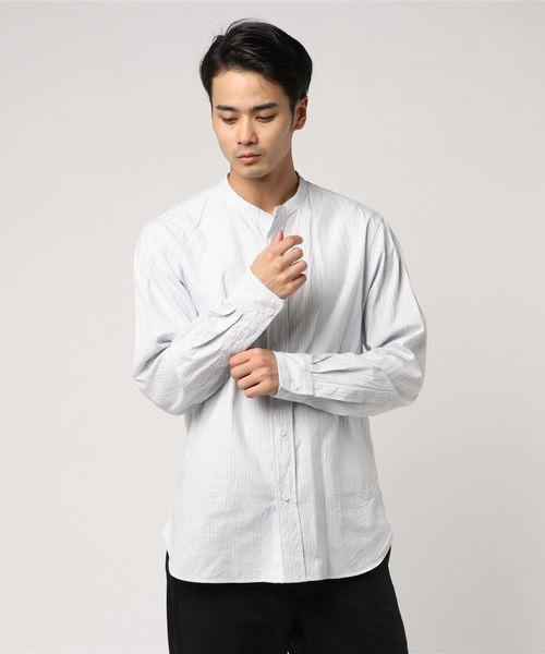 MHL.（エムエイチエル）の「STRIPE COTTON OXFORD（シャツ