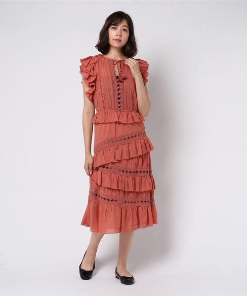 Sea New York シーニューヨーク の Sea New York クロシェ ポンポン ラッフル マキシ ドレス ドレス Wear