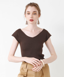 titivate | 前後2wayﾌﾚﾝﾁｽﾘｰﾌﾞﾗｲﾄﾆｯﾄ(ニット/セーター)