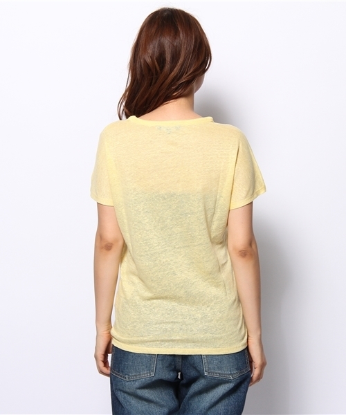 TOMMY HILFIGER（トミーヒルフィガー）の「SUNSET V-NECK TEE（Tシャツ/カットソー・レディース・ホワイト/イエロー・SMALL/MEDIUM）」の9枚目の写真