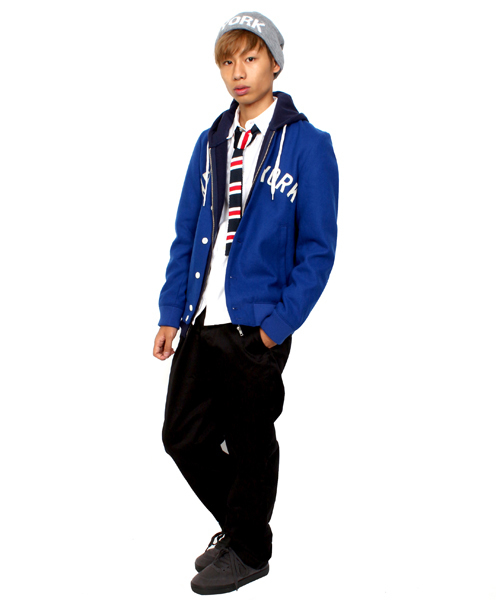 WEGO（ウィゴー）の「WEGO/NEWYORKメルトンスタジャン（スタジャン・メンズ・グレー/ネイビー/ロイヤルブルー・MEDIUM/LARGE）」の13枚目の写真