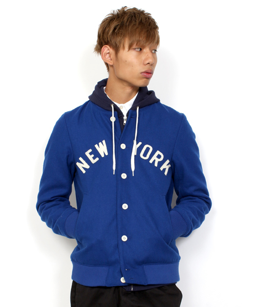 WEGO（ウィゴー）の「WEGO/NEWYORKメルトンスタジャン（スタジャン・メンズ・グレー/ネイビー/ロイヤルブルー・MEDIUM/LARGE）」の16枚目の写真