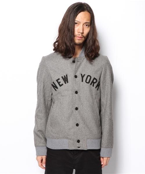 WEGO（ウィゴー）の「WEGO/NEWYORKメルトンスタジャン（スタジャン・メンズ・グレー/ネイビー/ロイヤルブルー・MEDIUM/LARGE）」の4枚目の写真