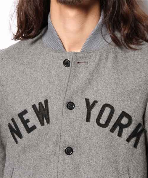 WEGO（ウィゴー）の「WEGO/NEWYORKメルトンスタジャン（スタジャン・メンズ・グレー/ネイビー/ロイヤルブルー・MEDIUM/LARGE）」の8枚目の写真