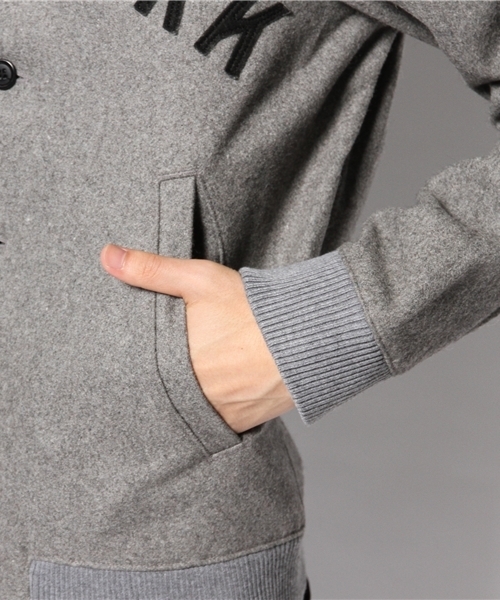 WEGO（ウィゴー）の「WEGO/NEWYORKメルトンスタジャン（スタジャン・メンズ・グレー/ネイビー/ロイヤルブルー・MEDIUM/LARGE）」の9枚目の写真