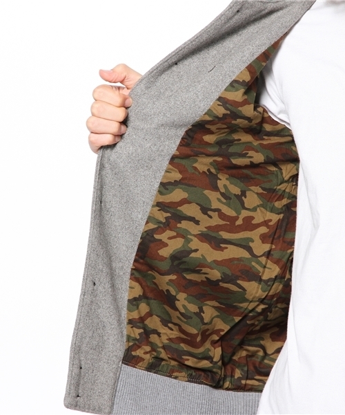 WEGO（ウィゴー）の「WEGO/NEWYORKメルトンスタジャン（スタジャン・メンズ・グレー/ネイビー/ロイヤルブルー・MEDIUM/LARGE）」の10枚目の写真