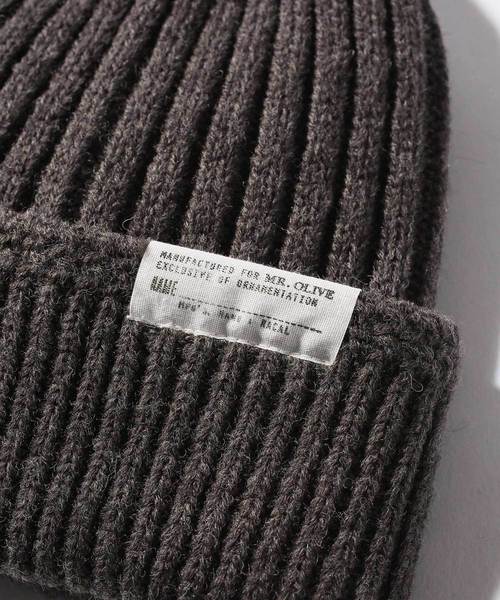 MR.OLIVE(ミスターオリーブ)の「RACAL×MR.OLIVE COLLABORATION / W/A RIB KNIT CAP(ニットキャップ/ビーニー・メンズ・チャコールグレー/ブラック/ダークブラウン/ブラウン・FREE)」の7枚目の写真