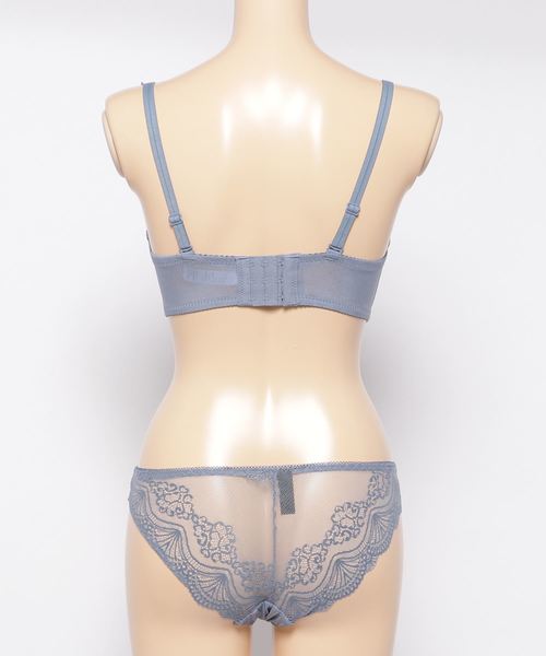 tu-hacci（ツーハッチ）の「弾けるようなバストへ！ソフトワイヤークラシックレースブラ&ショーツSET（ブラ&ショーツ・レディース・グレイッシュブルー/ブラック/スモークピンク/ベージュ×ブラック/ワイン/ライトグレー/カーキ・75/70/80/85/B70/B75/B85/C75/D70/D75/B80/C70/A70/A75/B65/C65/D65/C80/D80）」の9枚目の写真