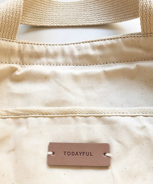 TODAYFUL（トゥデイフル）の「ヘビーキャンバスバッグ（ショルダーバッグ・レディース・ホワイト・FREE）」の6枚目の写真
