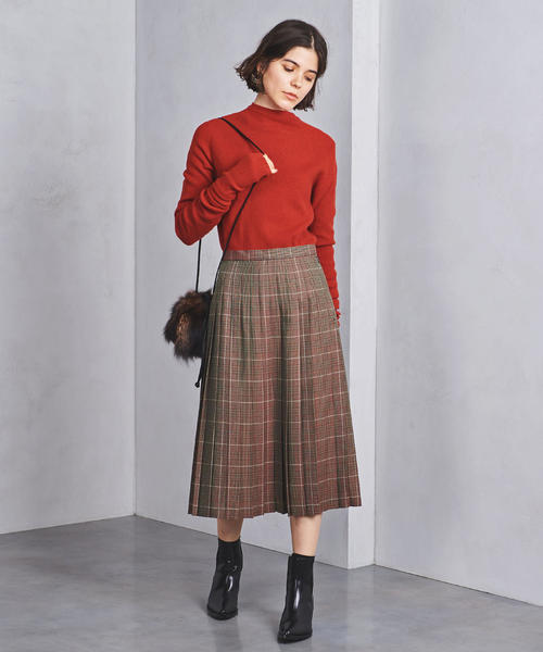 UNITED ARROWS(ユナイテッドアローズ)の「UBCS P/W チェック プリーツスカート(スカート・レディース・ブラウン/グレー・38/36/40)」の7枚目の写真