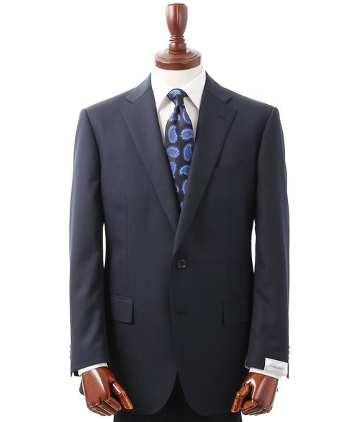 THE SUIT COMPANY(ザ・スーツカンパニー)の「【ツーパンツ】クラシック 2つボタンスーツ ピンストライプ(セットアップ・メンズ・ブルー系その他/ブラック×ブルー・A4/A5/AB5/AB6/AB7)」の2枚目の写真