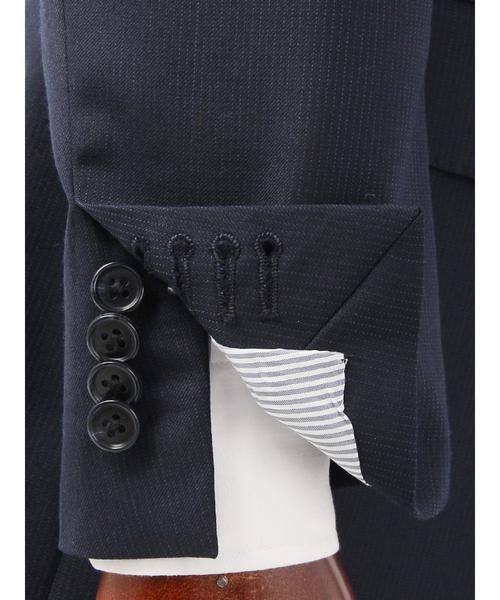 THE SUIT COMPANY(ザ・スーツカンパニー)の「【ツーパンツ】クラシック 2つボタンスーツ ピンストライプ(セットアップ・メンズ・ブルー系その他/ブラック×ブルー・A4/A5/AB5/AB6/AB7)」の6枚目の写真