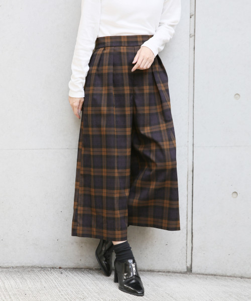 LOWRYS FARM（ローリーズファーム）の「チェックスカーチョ　816533（その他パンツ・レディース・ベージュ/ネイビー/ブラウン/グレー・SMALL/MEDIUM/LARGE/X-LARGE）」の4枚目の写真