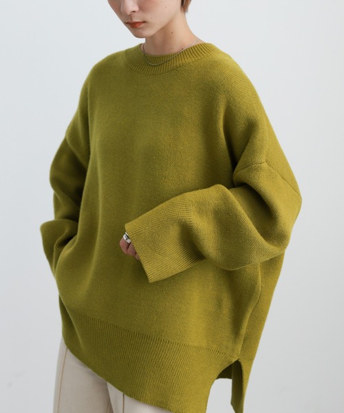 select MOCA（セレクトモカ）の「リブスリーブルーズニット（ニット/セーター・レディース・ベージュ/ブラウン/チャコール/ラベンダー/アイボリー/ライトカーキ・FREE）」の5枚目の写真