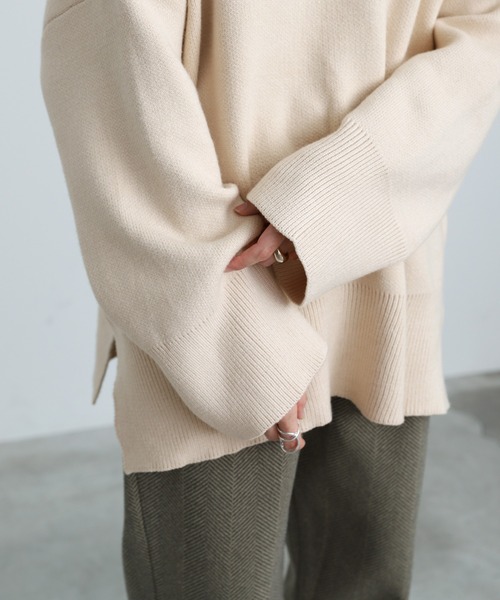 select MOCA（セレクトモカ）の「リブスリーブルーズニット（ニット/セーター・レディース・ベージュ/ブラウン/チャコール/ラベンダー/アイボリー/ライトカーキ・FREE）」の21枚目の写真