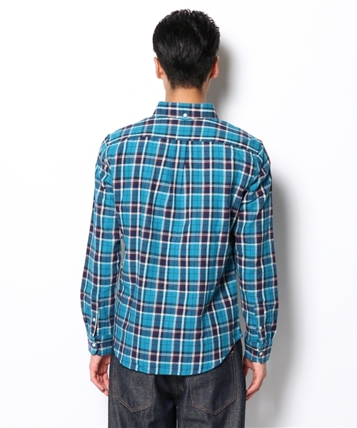 UNION STATION（ユニオンステーション）の「ネルチェックBDシャツ（シャツ/ブラウス・メンズ・ブルー/ネイビー/トリコロール・MEDIUM/LARGE/LL）」の6枚目の写真