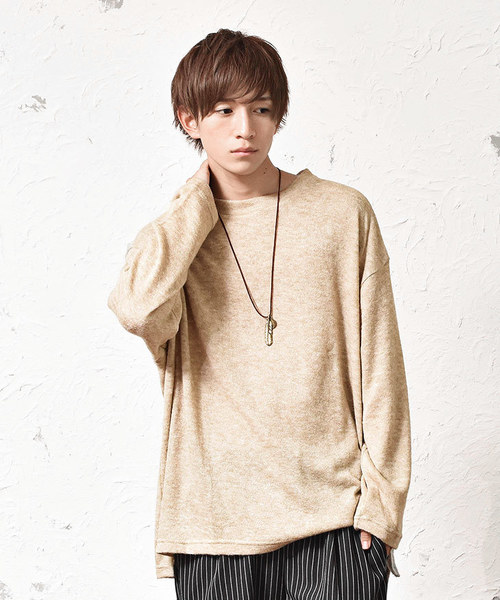 MinoriTY（マイノリティ）の「オーバーサイズクルーネックニットソー（ニット/セーター・メンズ・ブラック/ベージュ/ネイビー/カーキ/グリーン/杢グレー/ワイン・M/L）」の4枚目の写真