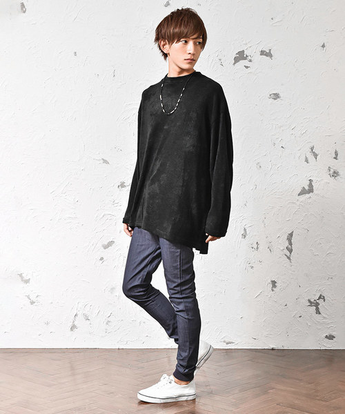 MinoriTY（マイノリティ）の「オーバーサイズクルーネックニットソー（ニット/セーター・メンズ・ブラック/ベージュ/ネイビー/カーキ/グリーン/杢グレー/ワイン・M/L）」の11枚目の写真