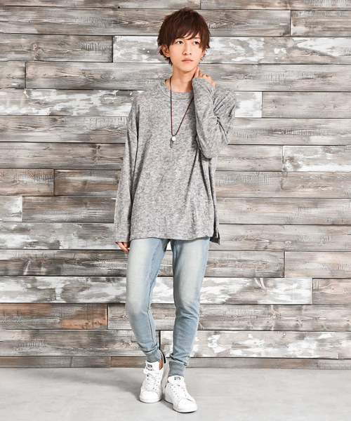 MinoriTY（マイノリティ）の「オーバーサイズクルーネックニットソー（ニット/セーター・メンズ・ブラック/ベージュ/ネイビー/カーキ/グリーン/杢グレー/ワイン・M/L）」の14枚目の写真