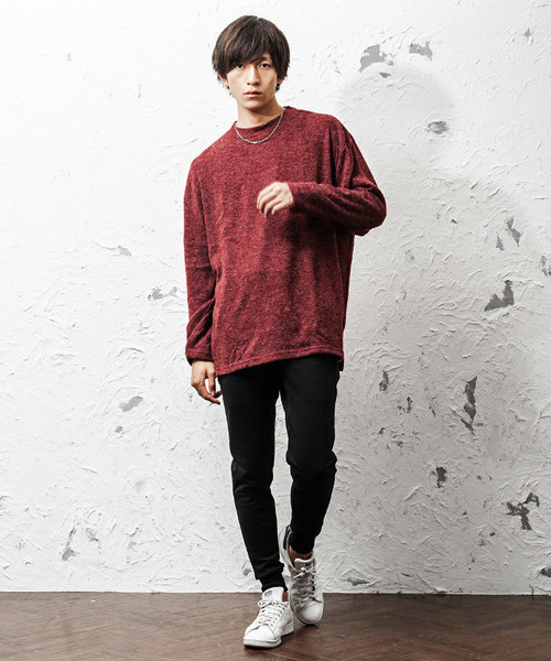 MinoriTY（マイノリティ）の「オーバーサイズクルーネックニットソー（ニット/セーター・メンズ・ブラック/ベージュ/ネイビー/カーキ/グリーン/杢グレー/ワイン・M/L）」の17枚目の写真