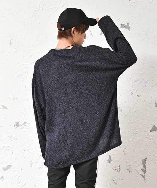 MinoriTY（マイノリティ）の「オーバーサイズクルーネックニットソー（ニット/セーター・メンズ・ブラック/ベージュ/ネイビー/カーキ/グリーン/杢グレー/ワイン・M/L）」の19枚目の写真