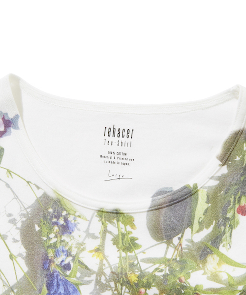 rehacer(レアセル)の「rehacer : Flower Garden Made in Japan / フラワー ガーデン Tシャツ メイドインジャパン(Tシャツ/カットソー・メンズ・ホワイト/ブラック/グレー/イエロー・SMALL/MEDIUM/LARGE/X-LARGE/XX-LARGE/X-SMALL)」の8枚目の写真