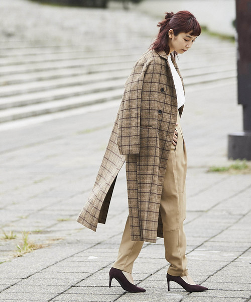 and R（アンドアール）の「サイドスリットロングコート（チェスターコート・レディース・ベージュ/ブラウン/ブラック・FREE）」の12枚目の写真