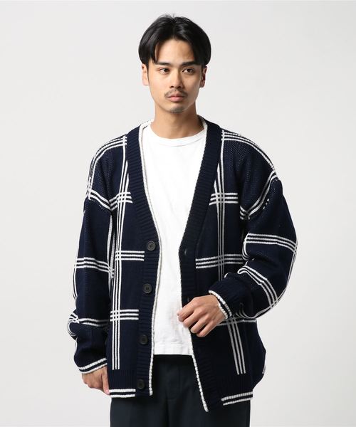 WEGO(ウィゴー)の「WEGO/チェックジャガードカーディガン(カーディガン/ボレロ・メンズ・ベージュ系その他2/ブルー系その他2・MEDIUM/LARGE)」の12枚目の写真