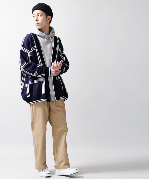 WEGO(ウィゴー)の「WEGO/チェックジャガードカーディガン(カーディガン/ボレロ・メンズ・ベージュ系その他2/ブルー系その他2・MEDIUM/LARGE)」の8枚目の写真