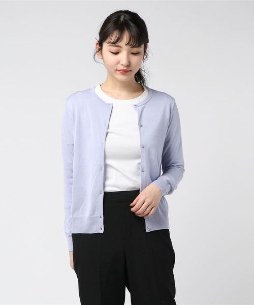 A/C DESIGN BY ALPHA CUBIC(エーシーデザインバイアルファキュービック)の「春夏カラークルーネックカーディガン(カーディガン/ボレロ・レディース・ラベンダー/ネイビー/グリーン/ピンク・M size/L size)」の13枚目の写真