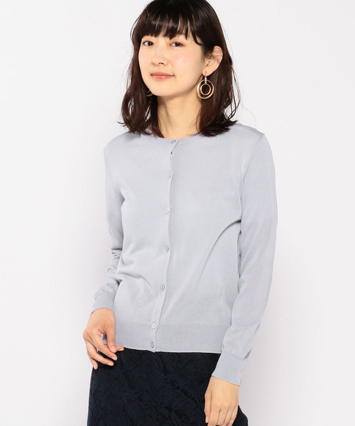 A/C DESIGN BY ALPHA CUBIC(エーシーデザインバイアルファキュービック)の「春夏カラークルーネックカーディガン(カーディガン/ボレロ・レディース・ラベンダー/ネイビー/グリーン/ピンク・M size/L size)」の15枚目の写真