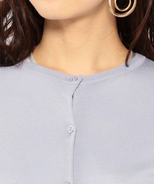 A/C DESIGN BY ALPHA CUBIC(エーシーデザインバイアルファキュービック)の「春夏カラークルーネックカーディガン(カーディガン/ボレロ・レディース・ラベンダー/ネイビー/グリーン/ピンク・M size/L size)」の18枚目の写真