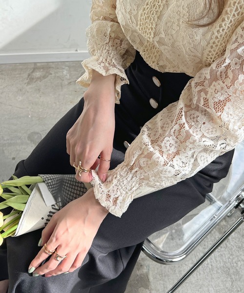 Futier land（フューティアランド）の「総レースレディトップス（Tシャツ/カットソー・レディース・ホワイト/ブラック/ベージュ/ピンク/ホワイト系その他/ブラック系その他/ベージュ系その他/ピンク系その他・MEDIUM/LARGE）」の10枚目の写真