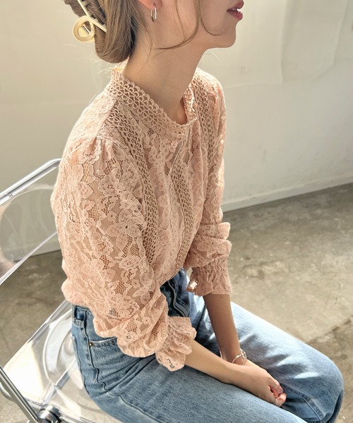 Futier land（フューティアランド）の「総レースレディトップス（Tシャツ/カットソー・レディース・ホワイト/ブラック/ベージュ/ピンク/ホワイト系その他/ブラック系その他/ベージュ系その他/ピンク系その他・MEDIUM/LARGE）」の13枚目の写真