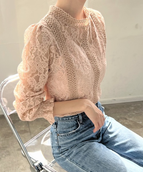 Futier land（フューティアランド）の「総レースレディトップス（Tシャツ/カットソー・レディース・ホワイト/ブラック/ベージュ/ピンク/ホワイト系その他/ブラック系その他/ベージュ系その他/ピンク系その他・MEDIUM/LARGE）」の14枚目の写真