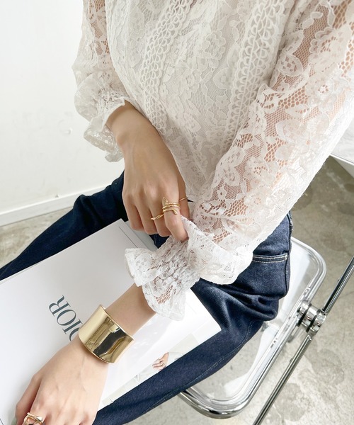 Futier land（フューティアランド）の「総レースレディトップス（Tシャツ/カットソー・レディース・ホワイト/ブラック/ベージュ/ピンク/ホワイト系その他/ブラック系その他/ベージュ系その他/ピンク系その他・MEDIUM/LARGE）」の15枚目の写真