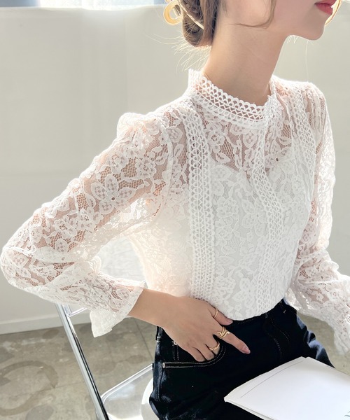 Futier land（フューティアランド）の「総レースレディトップス（Tシャツ/カットソー・レディース・ホワイト/ブラック/ベージュ/ピンク/ホワイト系その他/ブラック系その他/ベージュ系その他/ピンク系その他・MEDIUM/LARGE）」の16枚目の写真