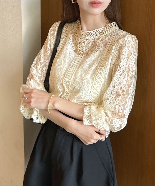 Futier land（フューティアランド）の「総レースレディトップス（Tシャツ/カットソー・レディース・ホワイト/ブラック/ベージュ/ピンク/ホワイト系その他/ブラック系その他/ベージュ系その他/ピンク系その他・MEDIUM/LARGE）」の21枚目の写真